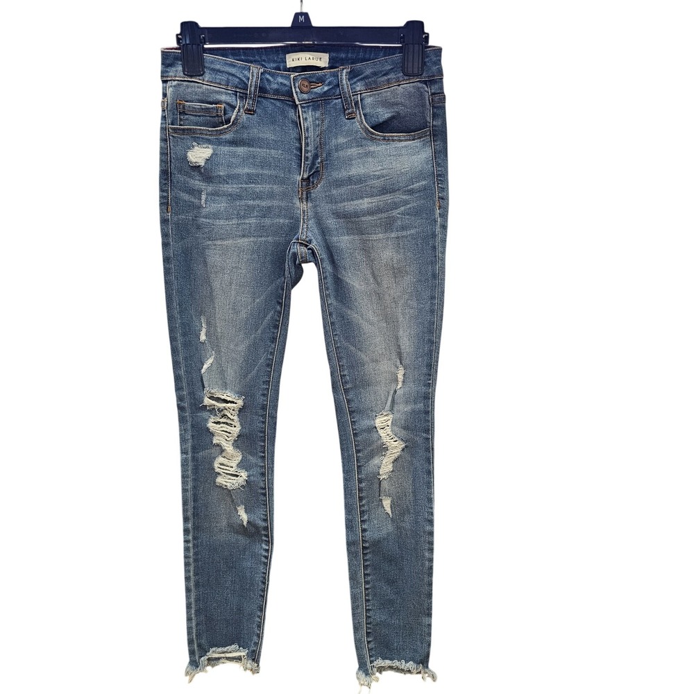 Kiki Larue Distressed Cropped Stretch Jean Size 3 Womens